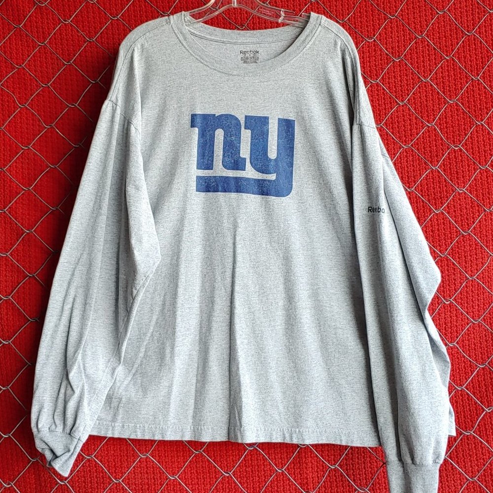 New York Giants Reebok Vintage Gray Long Sleeve T-Shirt Mens Size 3XL